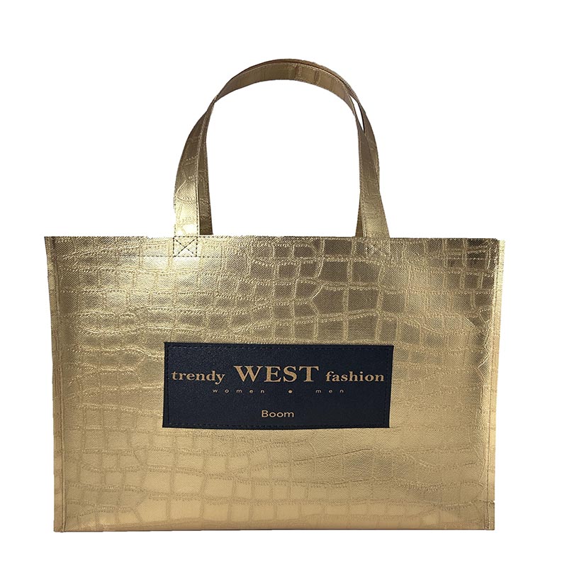 Custom Small Recycle Lebensmittelgoldfilm geprägter nicht gewebter Tasche