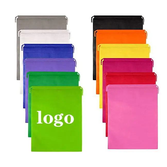 Customized Logo Langable Travel Verpackung Kleidungsschuhe Herren- und Damen-Draw-String-Regenbogen Nicht gewebter Stoffstaub-Sichtbeutel