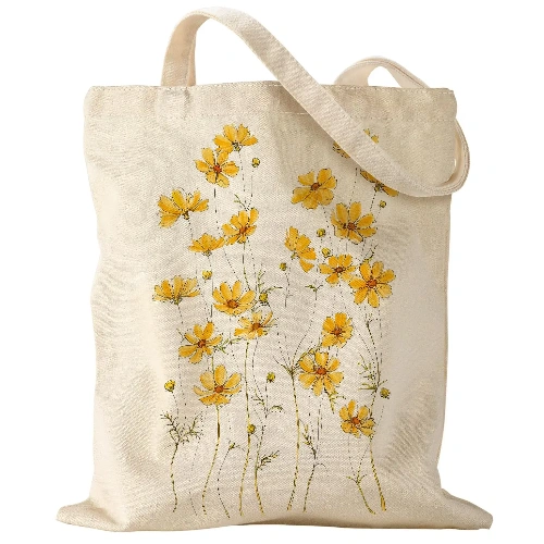 Customized bedrucktes Logo Baumwolle große Einkaufsbeutel mit Tasche