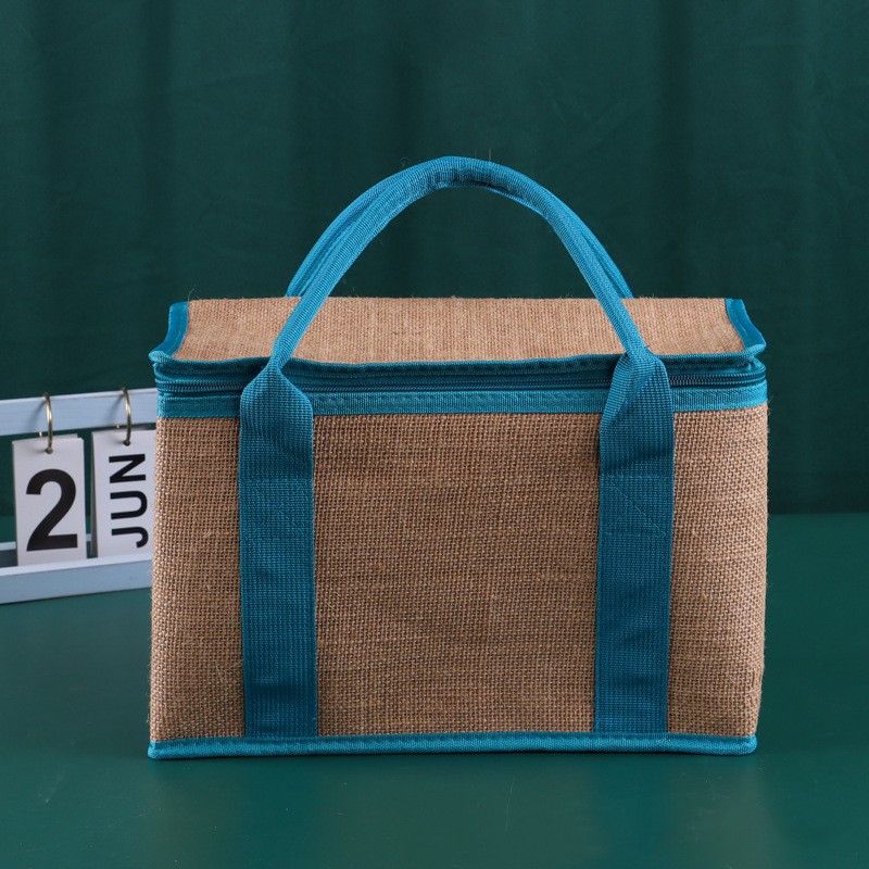 Kühltasche aus Jute mit Reißverschluss