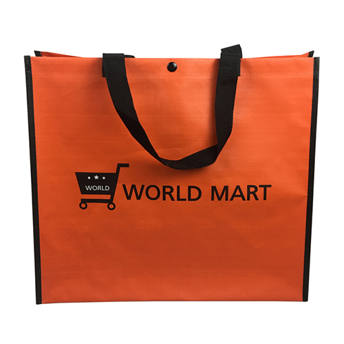 Orangefarbene, gewebte, laminierte PP-Tasche