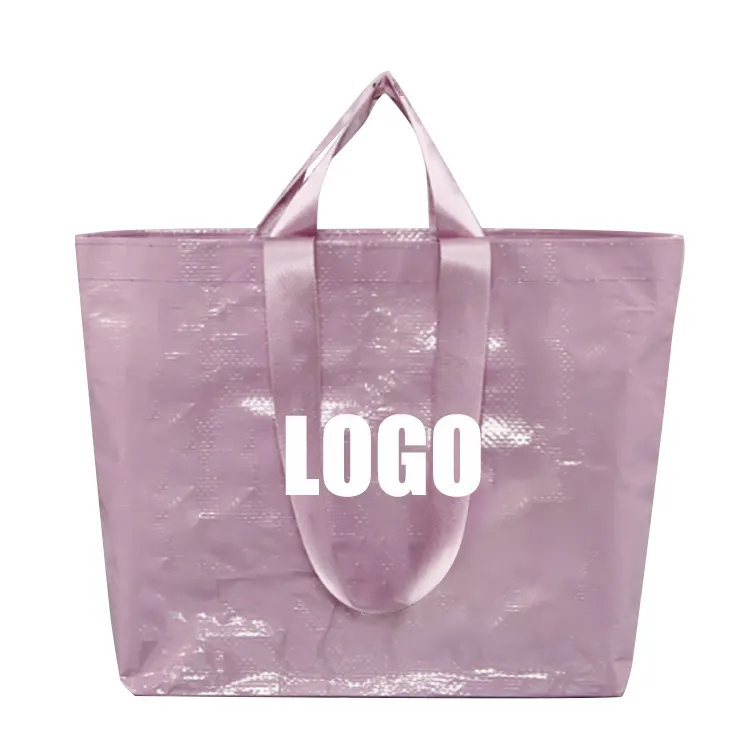 Recycelbare und langlebige kundenspezifische Logo -laminierte Polyethylen -Polypropylen gewebte Einkaufstaschen und Handtaschen