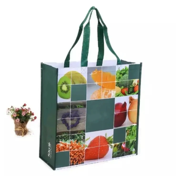 Recycling umweltfreundliche kundenspezifische Logo Laminierte nicht gewebte Stoffeinkauf Handtaschen